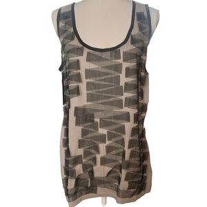 NIC & Zoe Women’s Tank Top Camisole XL NEW Gray Black Mesh Sleeveless Party